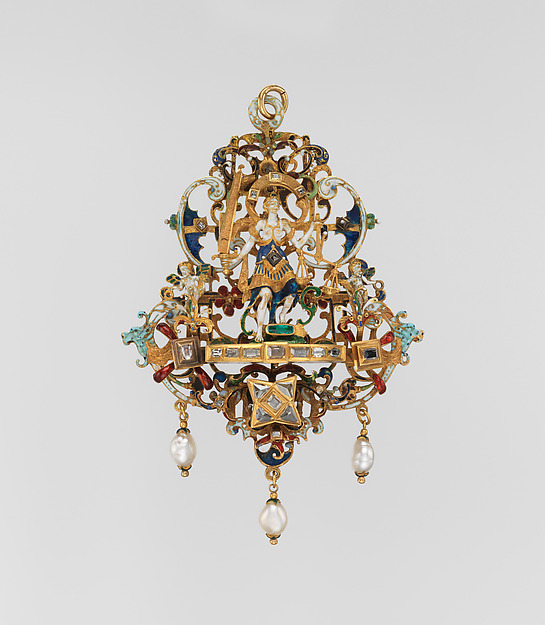 Late sixteenth-century jeweled pendant representing Justice