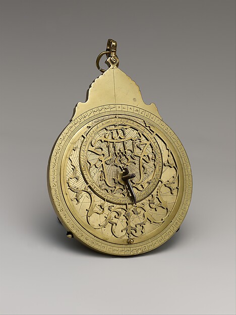 Islamic planispheric astrolabe with engraved astronomical markings